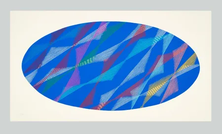 丝网印刷 Dorazio - Ellisse blu