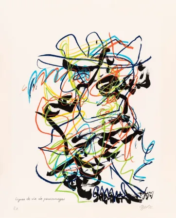 丝网印刷 Dotremont - Lignes de vie de personnages