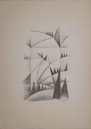 石版画 Dottori - Fiumi e rocce