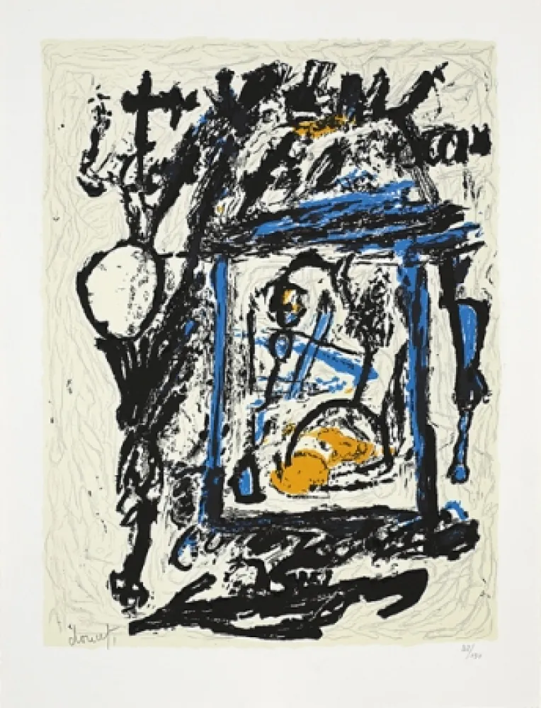 石版画 Doucet - Croisée familiale