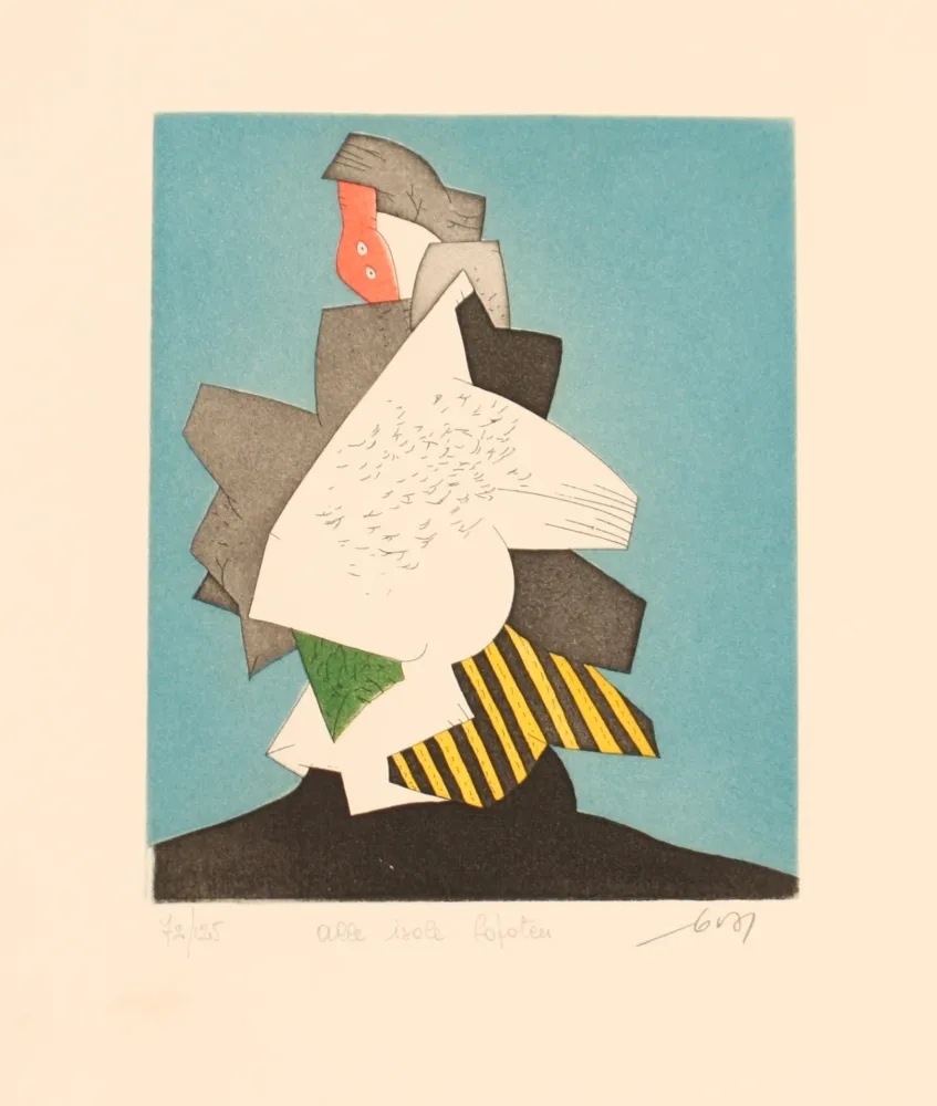 蚀刻版画 Dova  - ALLE ISOLE LOFOTEN