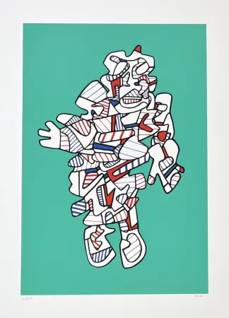 丝网印刷 Dubuffet - Protestator, from Présences fugaces series