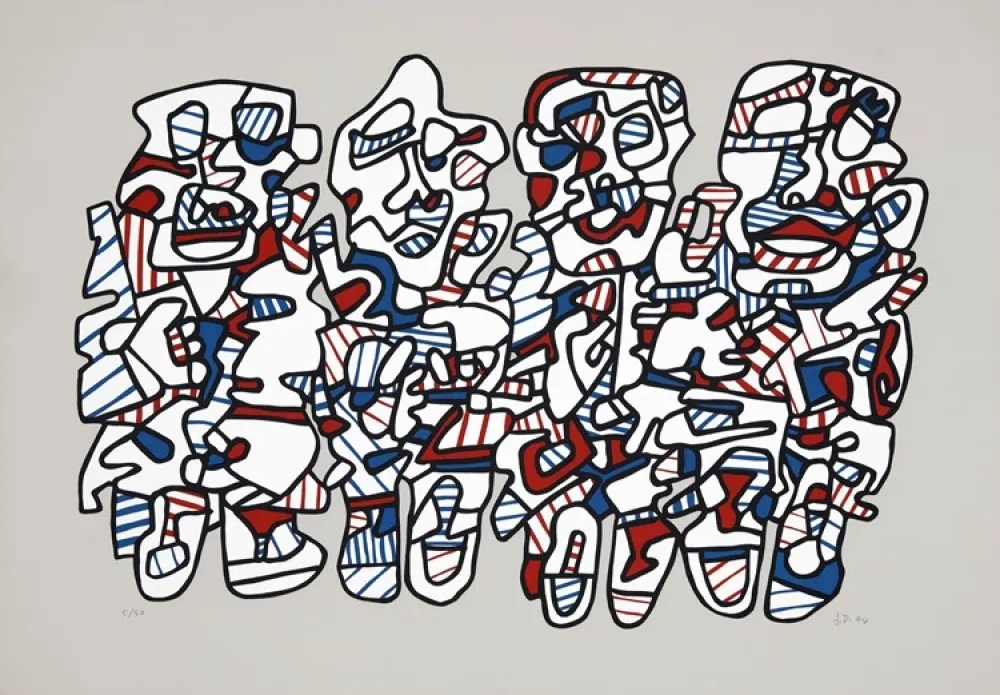 丝网印刷 Dubuffet - Quatre personnages