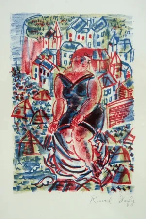石版画 Dufy - Baigneuse Devant le Port de St Adresse