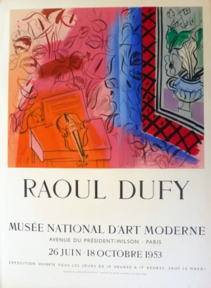 石版画 Dufy - Exposition au musée national d'art moderne,Paris 1953