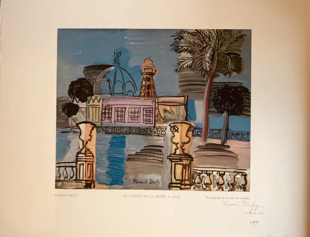 木刻 Dufy - La jeté du casino de Nice 