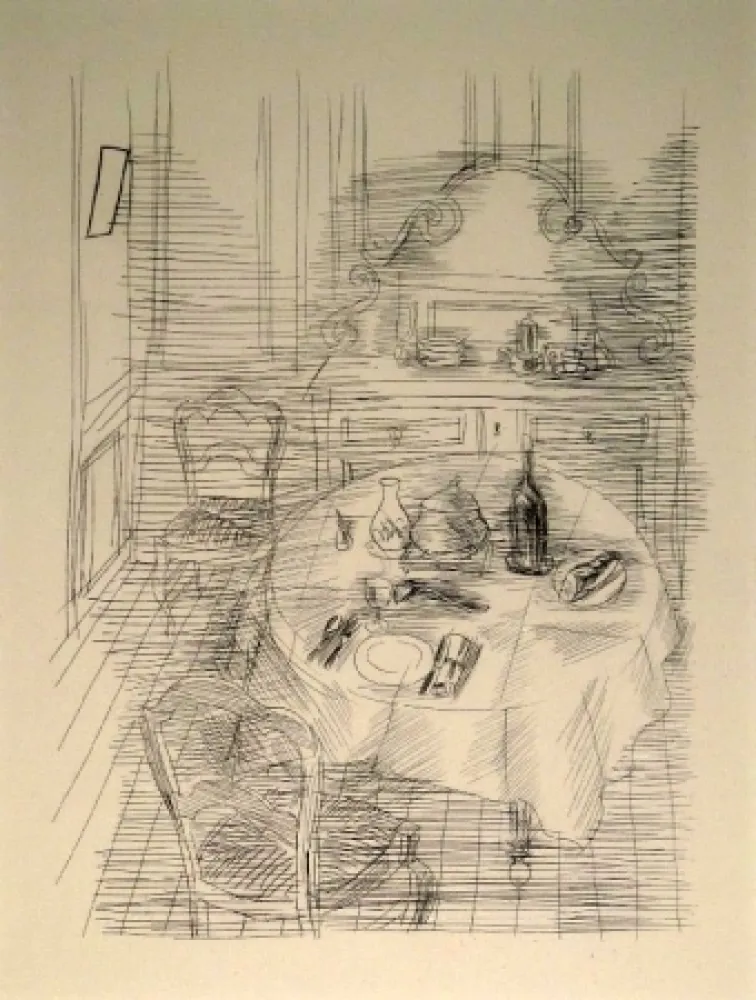 版画 Dufy - La Salle à manger
