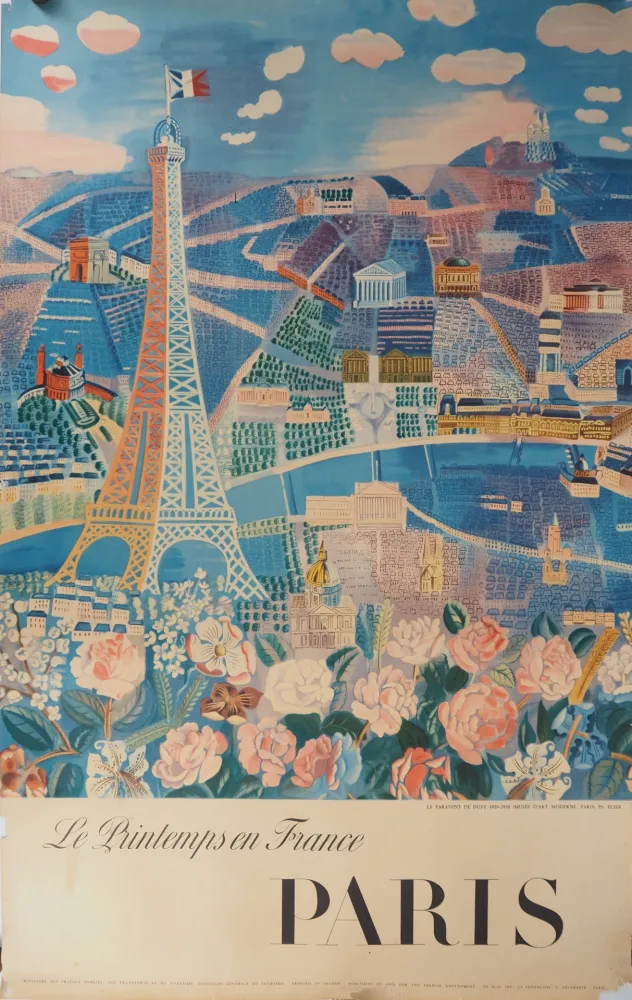 石版画 Dufy - Le printemps en France, Paris
