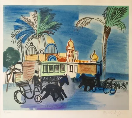 石版画 Dufy - Nice - le Casino de la Jetée aux deux 