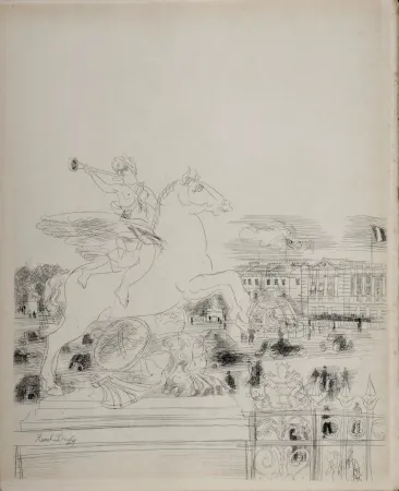 版画 Dufy - Paris 1937 : Mes Champs-Elysées, 1937
