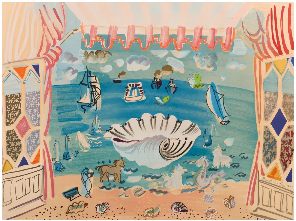 石版画 Dufy - RIDEAU DE THEÂTRE POUR LE BALLET 