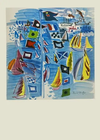 石版画 Dufy - VILLE DE HONFLEUR - HOMMAGE A RAOUL DUFY 1954