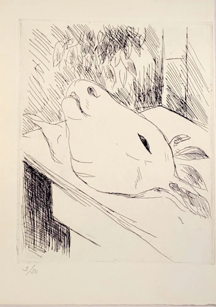 石版画 Dunoyer De Segonzac - La tête de veau