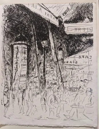 版画 Dunoyer De Segonzac - Le Boulevard Montparnasse