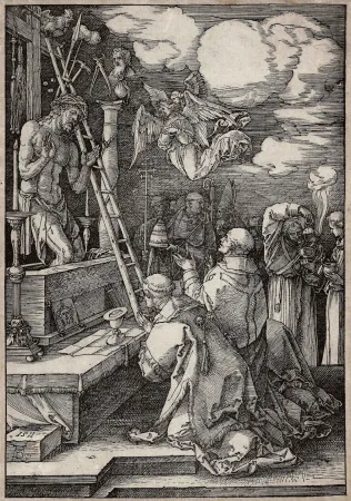 木刻 Durer - Die Messe des heiligen Gregor (The mass of St. Gregory)