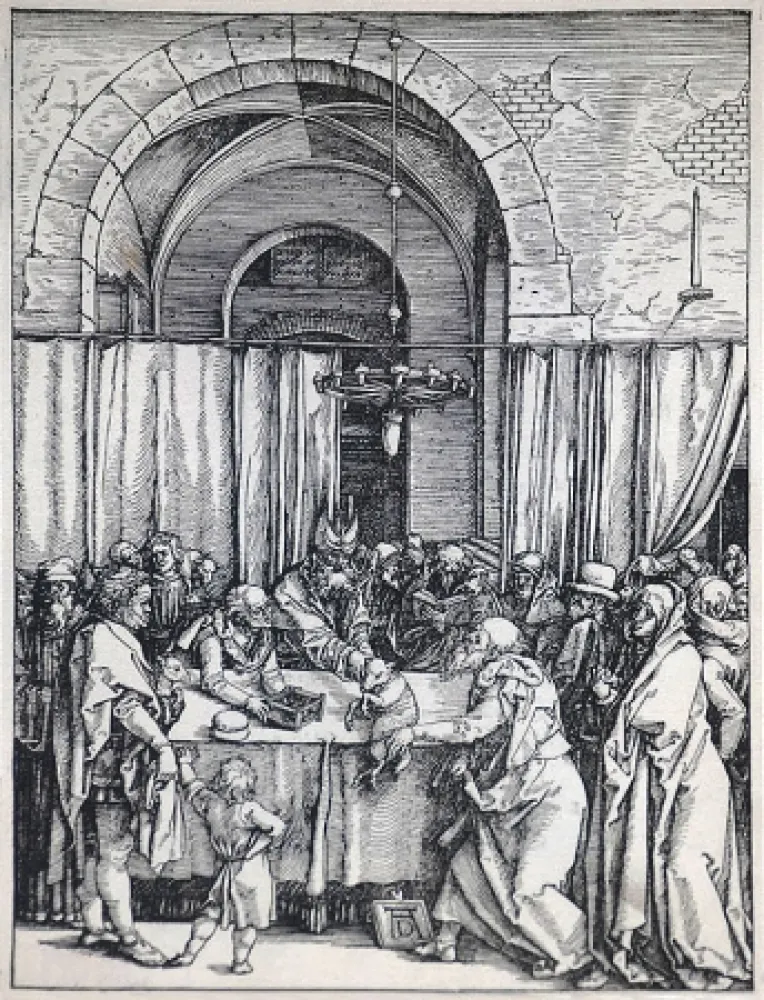 木刻 Durer - The Rejection of Joachim's Offering (The Life of the Virgin), c. 1504