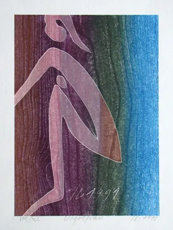 木刻 Eggenschwiler - Vogelfrau