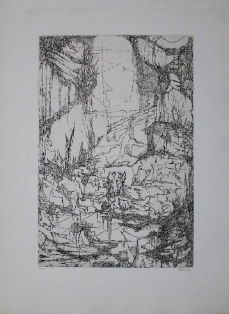 版画 Eliasberg - Hommage à Dürer (Phantasielandschaft für Dürer)