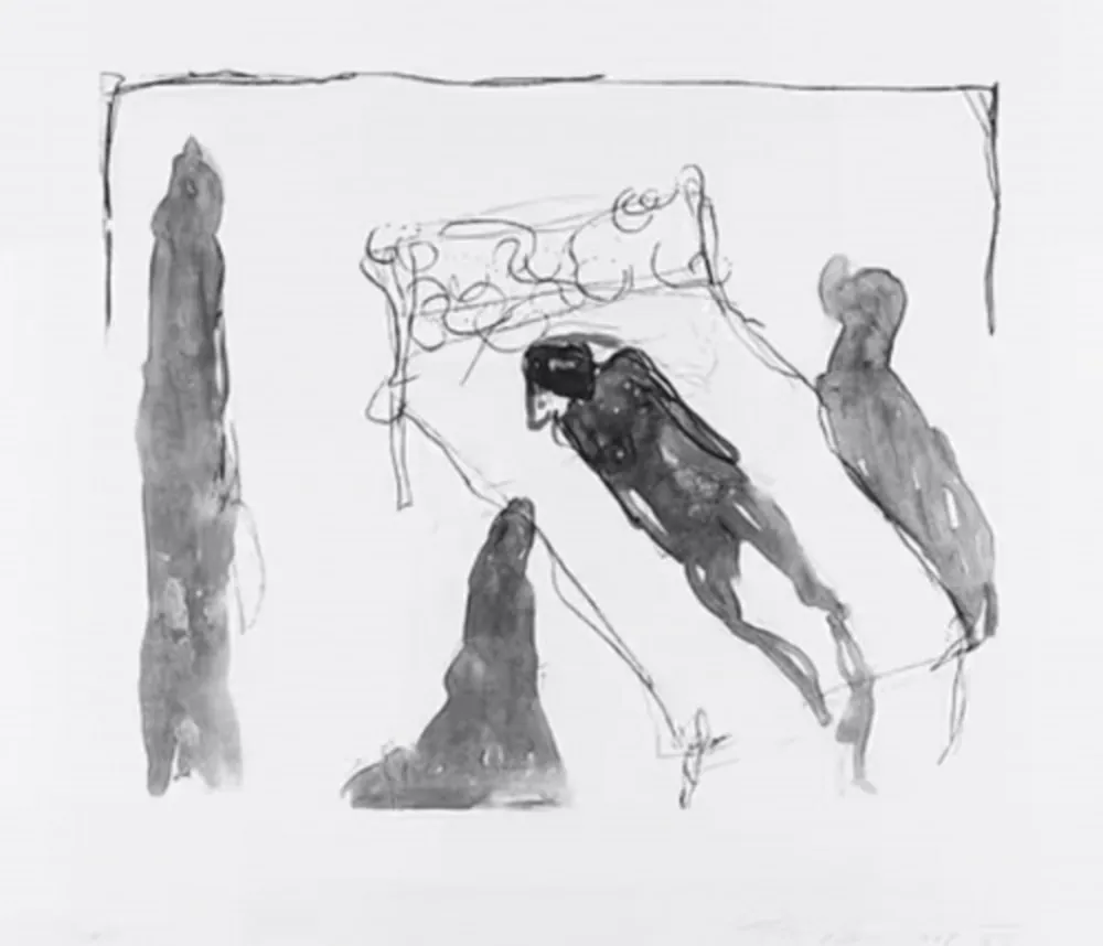 石版画 Emin - She Watched