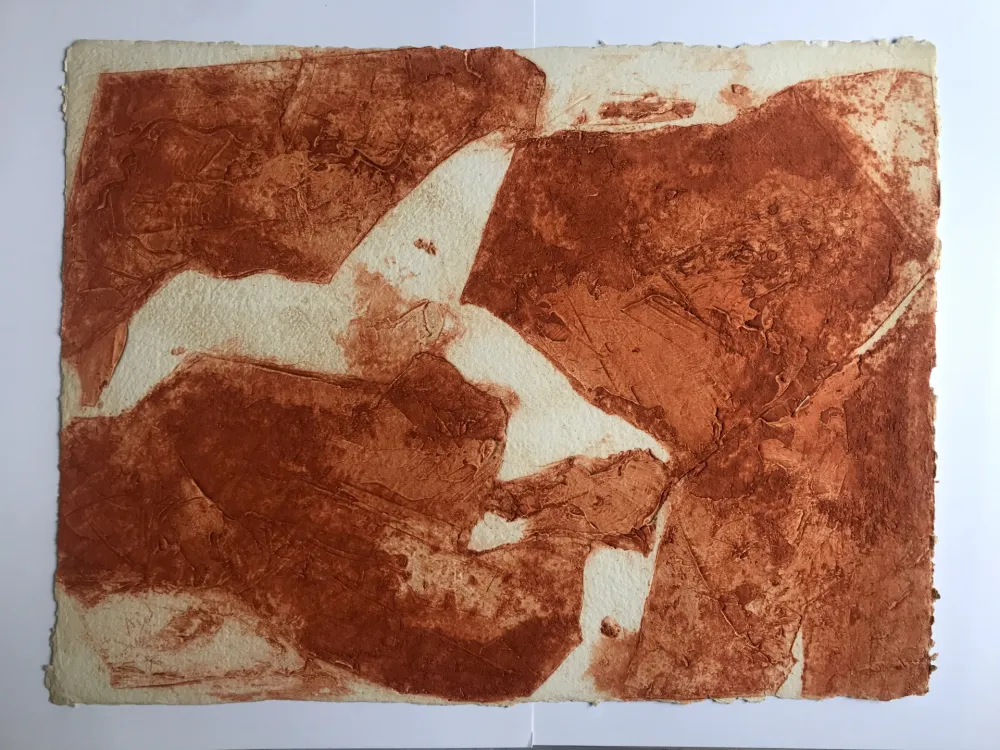 石版画 En Joong - Sans titre (composition en orange)