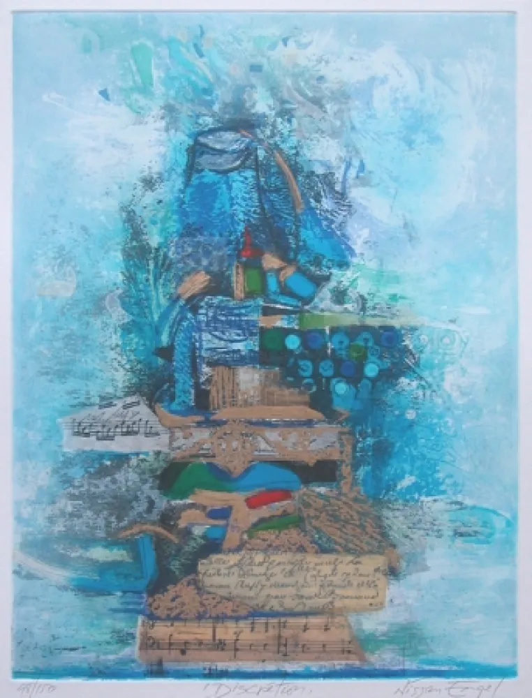 版画 Engel - DISCRETION -Technique mixte originale signée