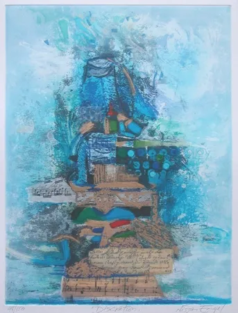 版画 Engel - DISCRETION -Technique mixte originale signée