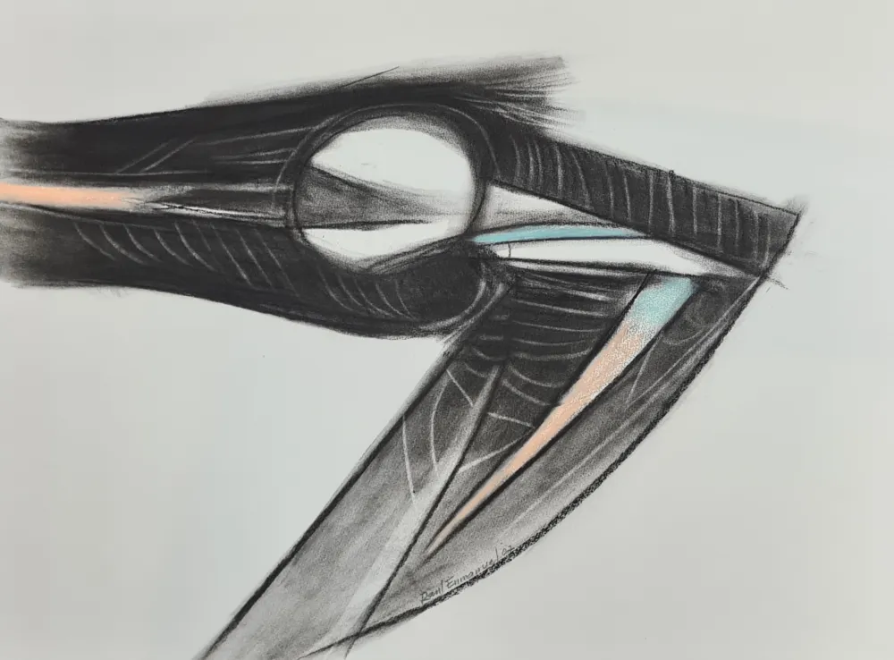 单版画 Enmanuel - Pajaro en negro y azul