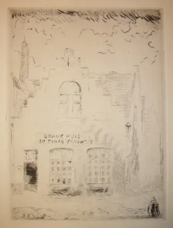 版画 Ensor - Drank huis in tonze vrouwtje 