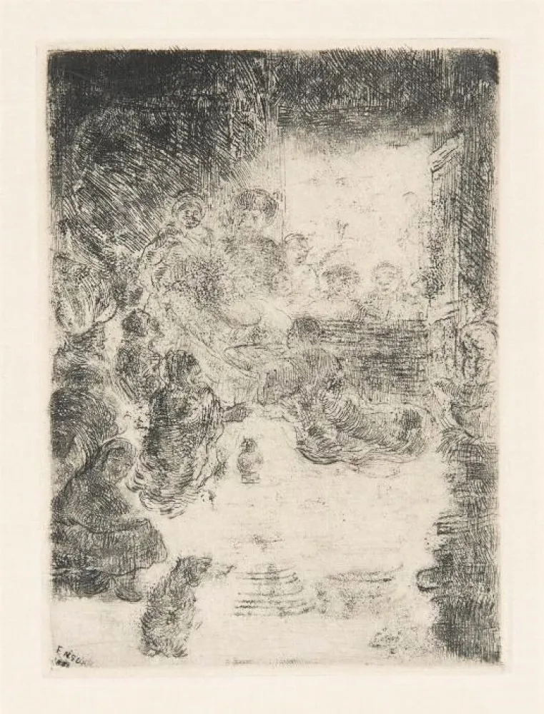 蚀刻版画 Ensor - L'adoration des bergers