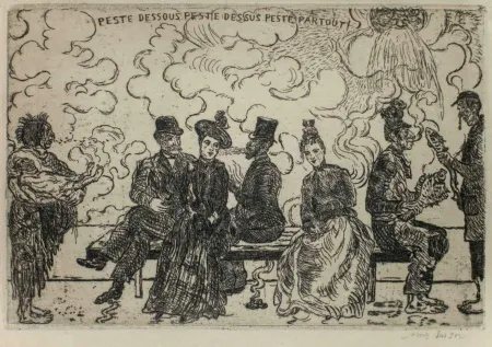 版画 Ensor - Peste Dessous Peste Dessus Peste Partout!
