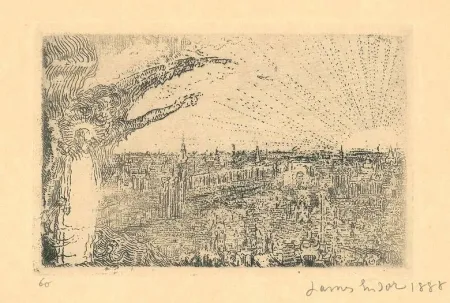蚀刻版画 Ensor - Tentation du Christ
