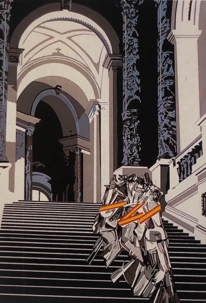 丝网印刷 Equipo Cronica - Desnudo bajando la escalera