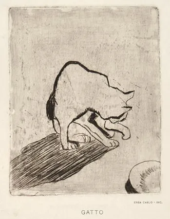 蚀刻版画 Erba - GATTO (A CAT)
