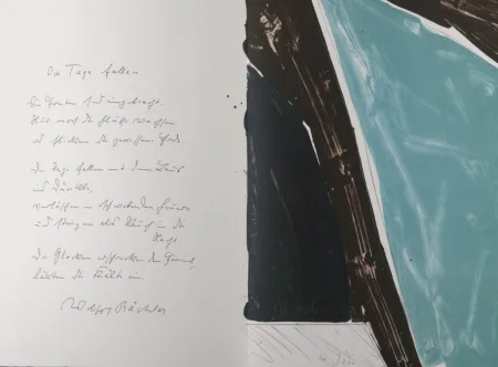 石版画 Erben - Die Tage Fallen, 1987 - Hand-signed