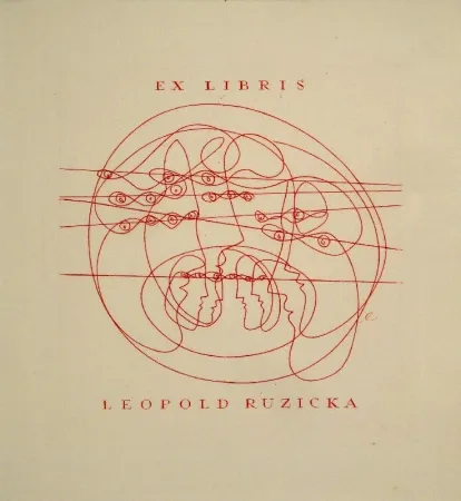 版画 Erni - Ex Libris Leopold Ruzicka