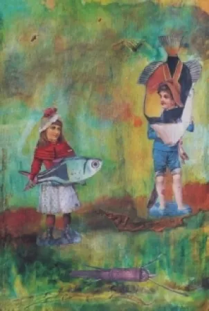 石版画 Ernst - A Sunday walk in the park