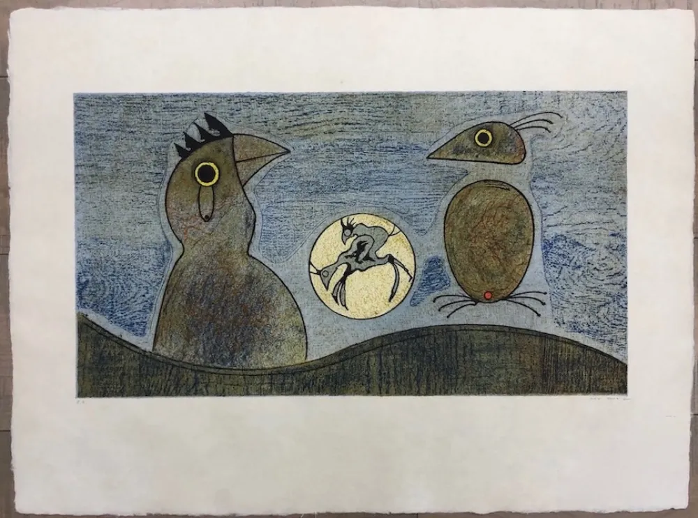蚀刻版画 Ernst - Los Pájaros