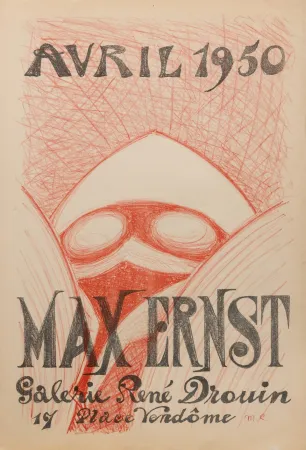 石版画 Ernst - MASQUE. [Affiche pour une exposition à la galerie René Drouin]