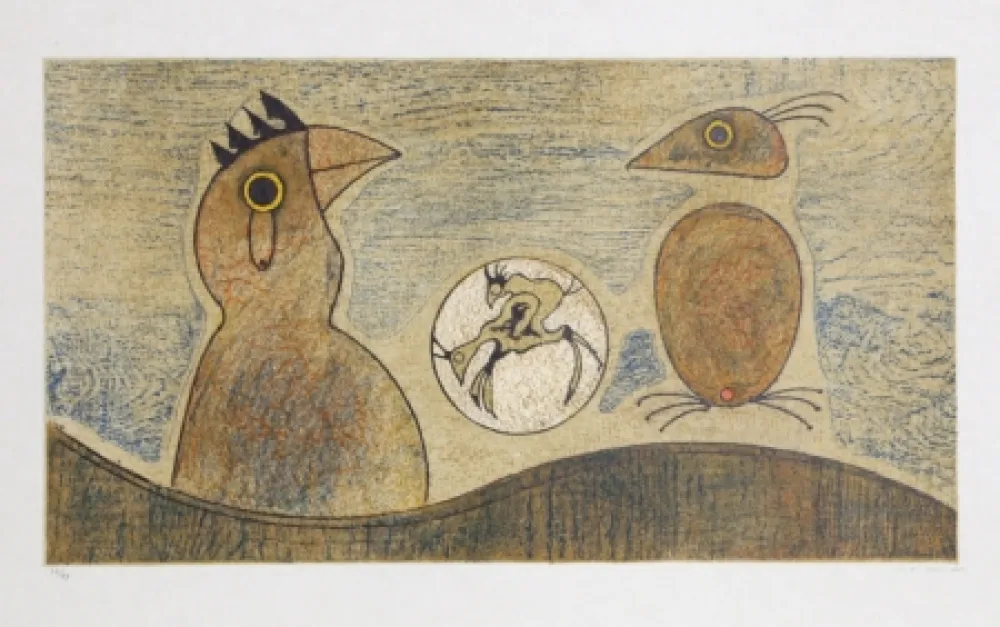 石版画 Ernst - Oiseaux Souterrains