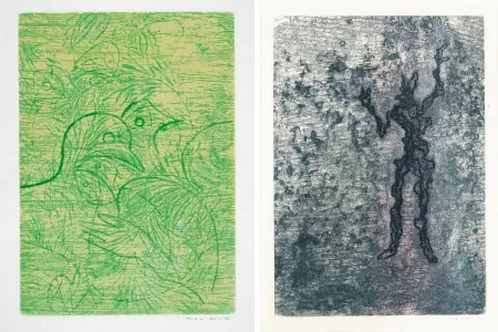 蚀刻飞尘法 Ernst - PAROLES PEINTES (1959) 2 GRAVURES ORIGINALES DE MAX ERNST (10 gravures originales de Max Ernst, Jacques Hérold, Wifredo Lam, Sébastian Matta et DorotheaTanning. Poèmes d’Alain Bosquet).