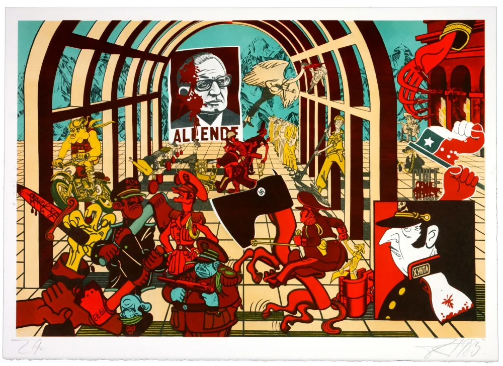 石版画 Erro - Allende