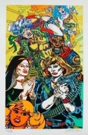 石版画 Erro - Gun Lady