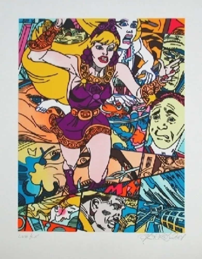 石版画 Erro - Moonwalker