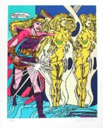 石版画 Erro - Swordslady