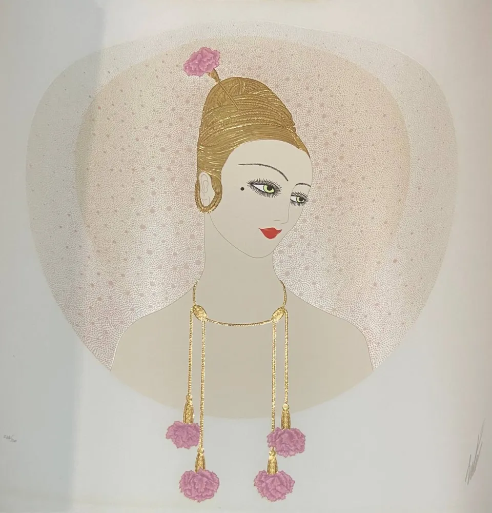 丝网印刷 Erte - Carnations