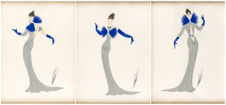 无技术 Erte -  Set of three Costume Designs 