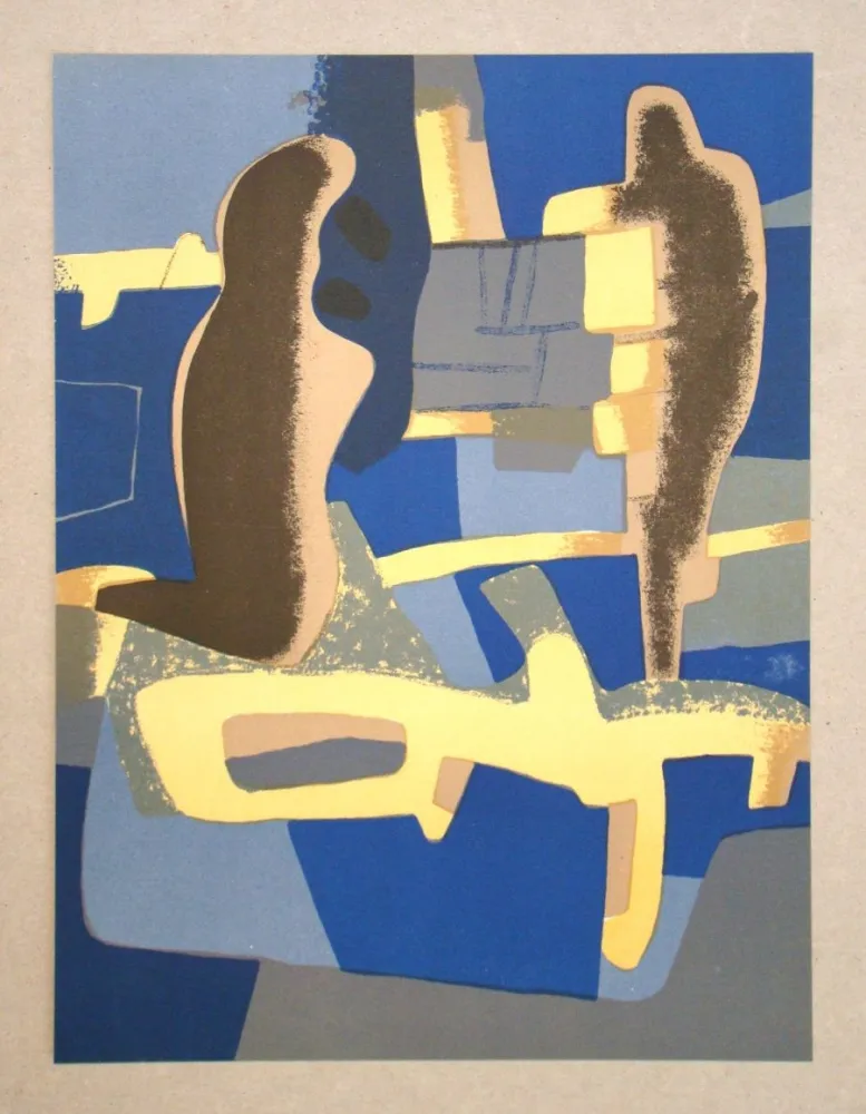石版画 Esteve - Face à face