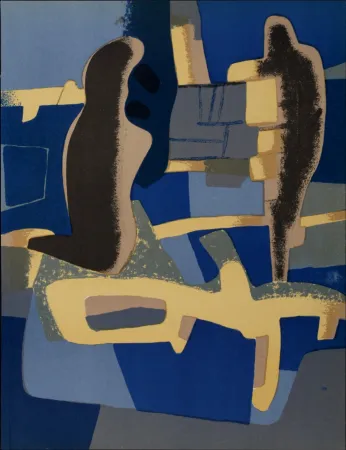 石版画 Esteve - Face à face, 1968