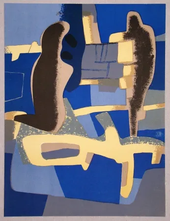 石版画 Esteve - Face à face