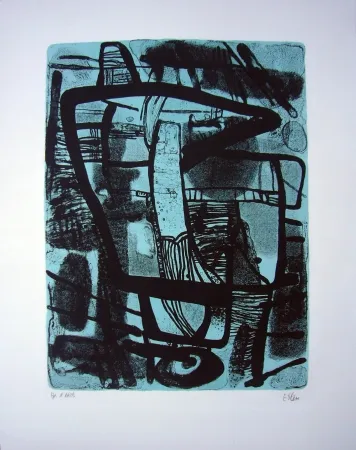 石版画 Esteve - Grande noire